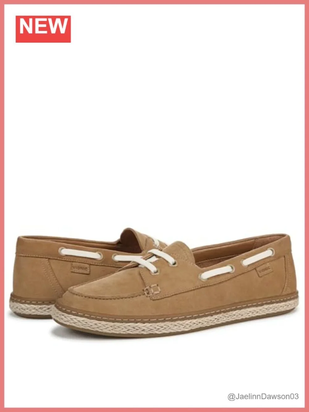 Vionic Bay Women's Boat Shoes Suede Arch Support Casual Lace-Up Flats